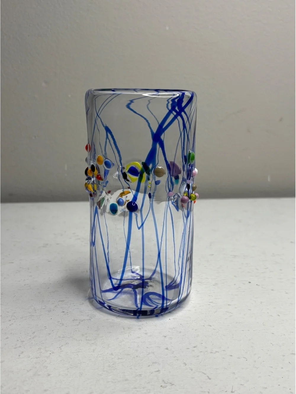 Rare James Moody Hand Blown Art Glass Signed Tumbler 5 7/8 inches Tall